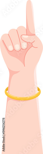 Illustration of Hand Pointing Up