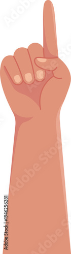 Illustration of Hand Pointing Up