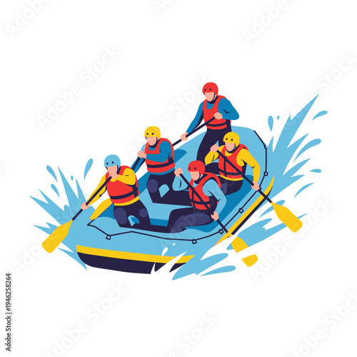 Team Whitewater Rafting Adventure, Extreme Water Sports, Exciting River Expedition