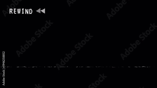 Vintage rewind button icon with retro isolated on transparent background. 4k video