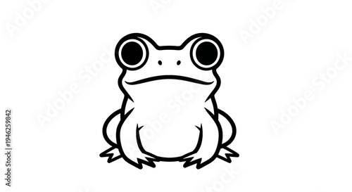 Cute cartoon frog illustration with big eyes.