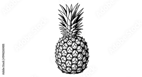 Detailed illustration of a fresh ripe pineapple fruit.