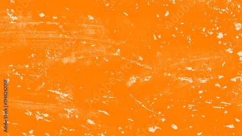 荒々しく激しい掠れ・擦り傷・剥がれ・汚れ、経年劣化や使い込んだようなイメージのグランジ風背景・テクスチャー向け画像素材B　8K UHDサイズ　オレンジ