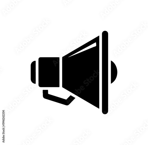 Megaphone silhouette on white background
