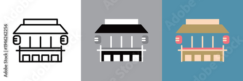 シンプルな屋台のアイコン
