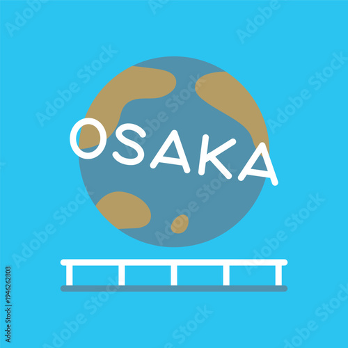 編集可能な大阪名物のテーマパークアイコン