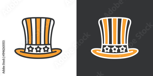 星条旗ハットのシンプルなアイコン