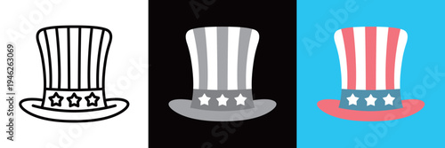 星条旗ハットのシンプルなアイコン