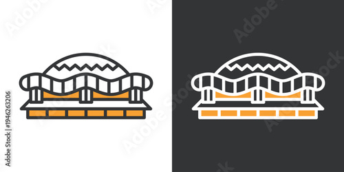 編集可能な大阪名物の大阪ドーム球場アイコン