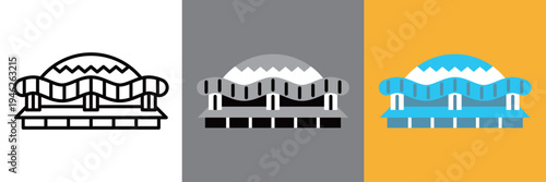 編集可能な大阪名物の大阪ドーム球場アイコン