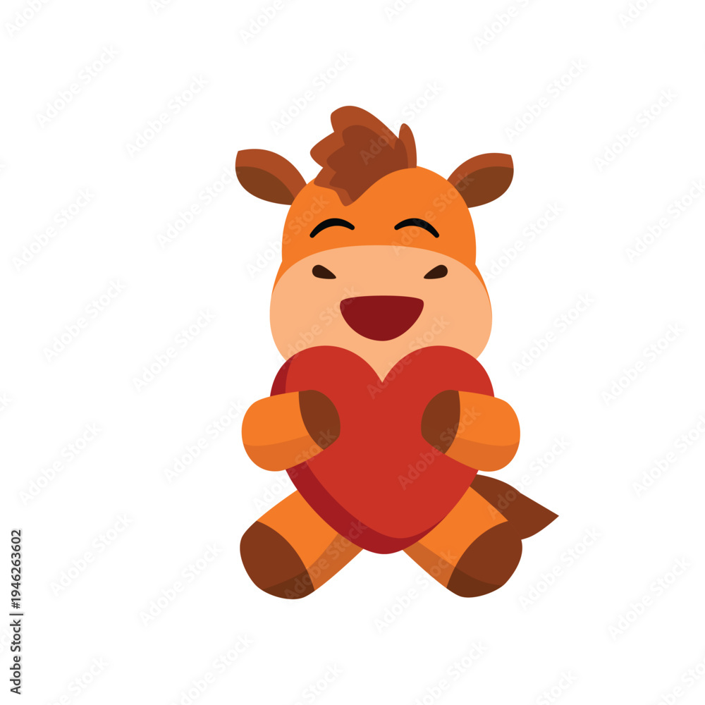 Obraz premium cute simple horse character