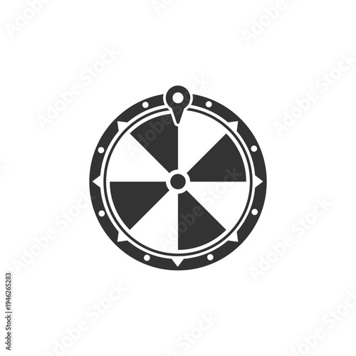 spin wheel logo icon vector
