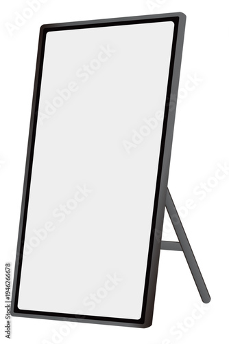 デジタルサイネージ・斜めからの視点｜シンプルな立て看板スタイルのデジタルサイネージ