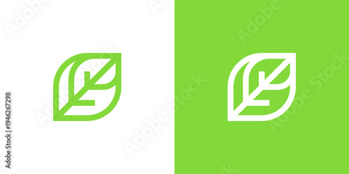 Dual meaning logo combining leaf elements, symbolizing growth, renewal, sustainability, natural balance, and eco-friendly values within a clean modern identity.