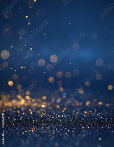 a rich blue background softly dusted with shimmering gold glitter, creating a festive, elegant, and luxurious abstract backdrop