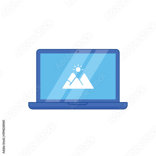 Laptop with a glowing screen