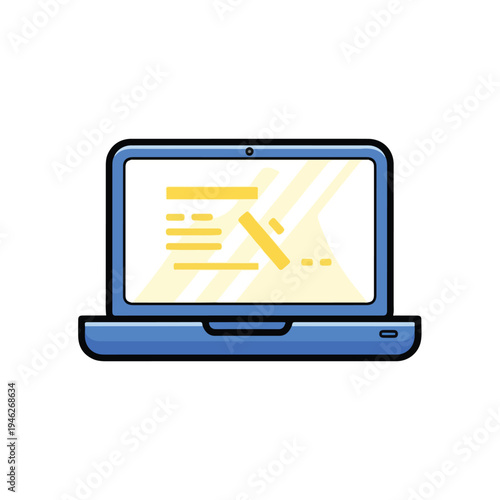 Laptop with a glowing screen