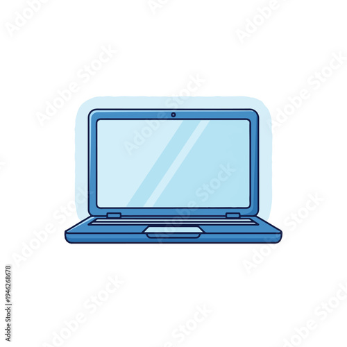 Laptop with a glowing screen