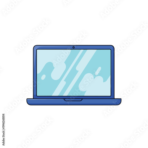 Laptop with a glowing screen