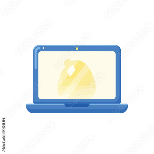 Laptop with a glowing screen