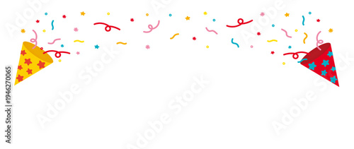 クラッカーのイラスト背景素材|デコレーション向け素材/Party popper illustration background material