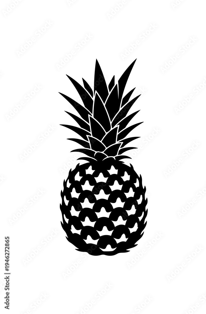 Obraz premium Pineapple silhouette icon tropical fruit symbol