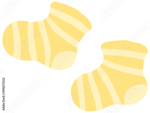 縞模様の子ども用靴下のイラスト ベクター素材