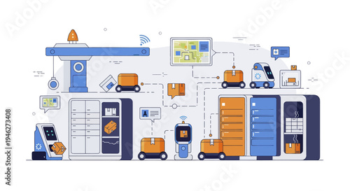 Automated Logistics and Delivery System with Robots and Smart Lockers.