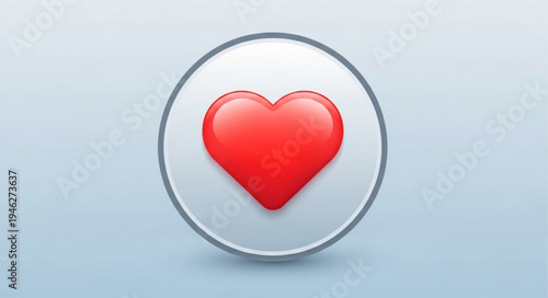 Red Heart Symbol Inside a Circle Icon.