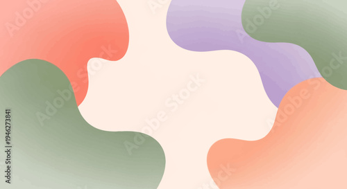 Abstract Shapes in Pastel Colours Display.