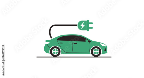 Electric Car Charging Station Green Vehicle.