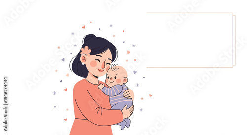 Mother Holding Baby in Her Arms.