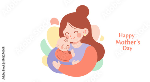 Mother Holding Baby in Her Arms.