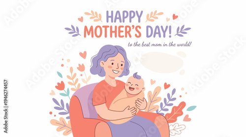 Mother Holding Baby on Mothers Day.