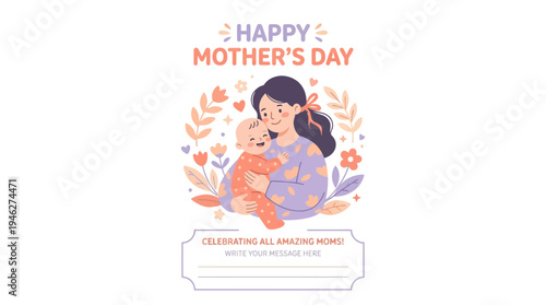 Mother Holding Baby on Mothers Day.