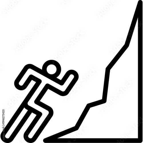 perseverance icon illustration design with outline