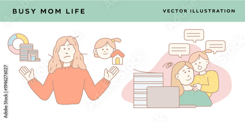 Child distracting working mother from office work