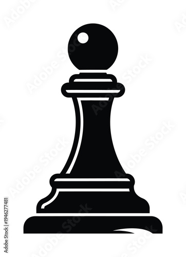 Vector silhouette of a chess piece representing the pawn on a clean background.