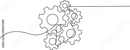 WebMinimalist Line Art of Interlocking Gears2