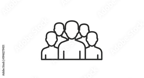 Group of people icon simple line art illustration.
