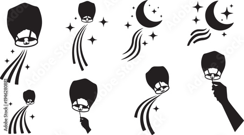 Black and white illustration of a man's head with stars