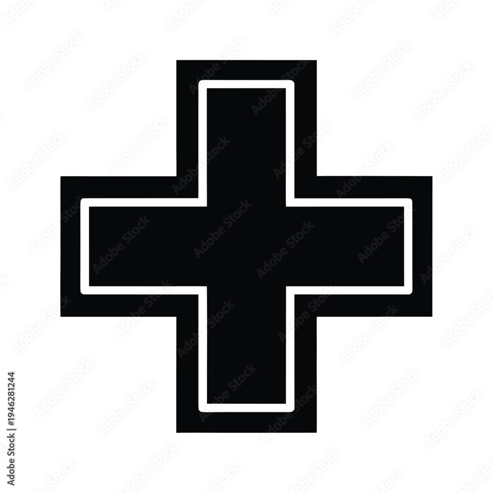 Obraz premium Pharmacy Cross Icon Vector Illustration