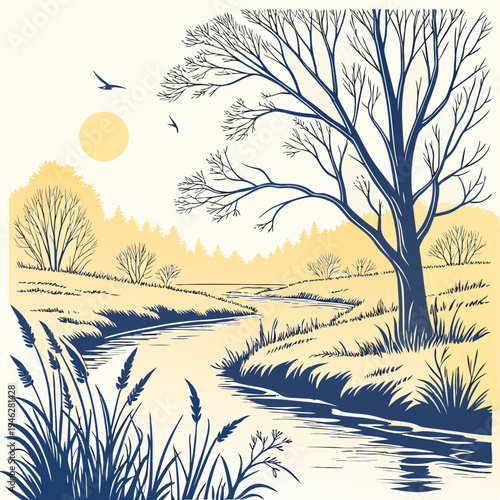 winter landscape with trees