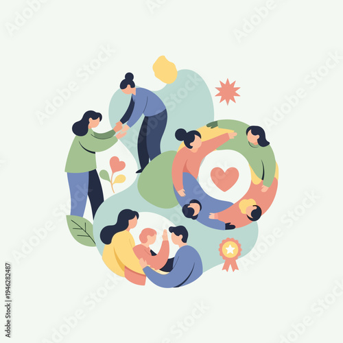 Diverse Group of People Sharing Love Together.