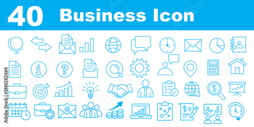 Business icon set. finance, marketing, startup, corporate strategy, teamwork, and management line icons - cooperation and collaboration icons minimal thin line web icon set. Outline icons collection 