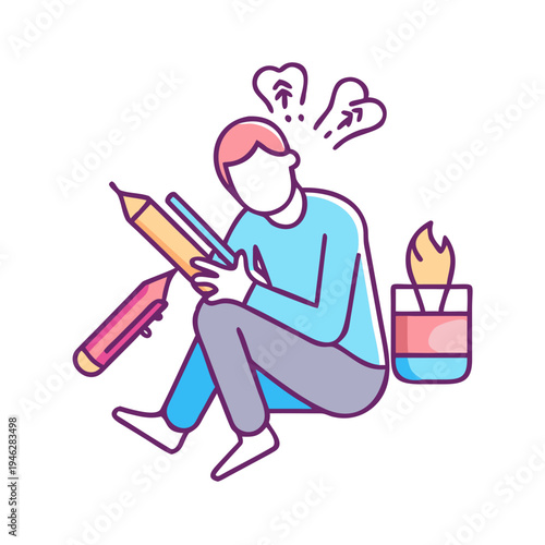 Low motivation concept: tired person beside near-zero meter, fatigue exhaustion low energy workday slowdown limit acceptance pace