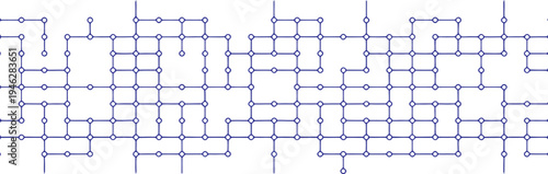 Abstract Network of Interconnected Nodes and Lines on a White Background