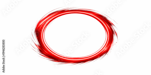 A glossy red round frame encircling a numeral zero crafted from paint and glass textures with a decorative heart and ribbon design for a Valentine card concept