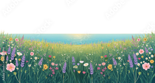 spring meadow with flowers