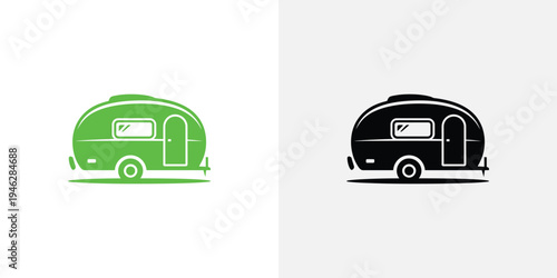 Green and black camper trailer vehicles